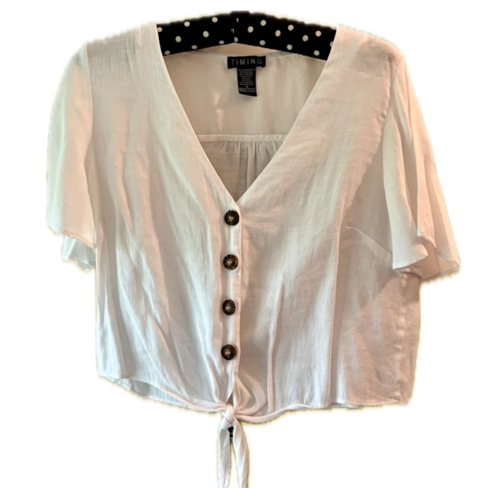 Cute Tie-front Crop Top
